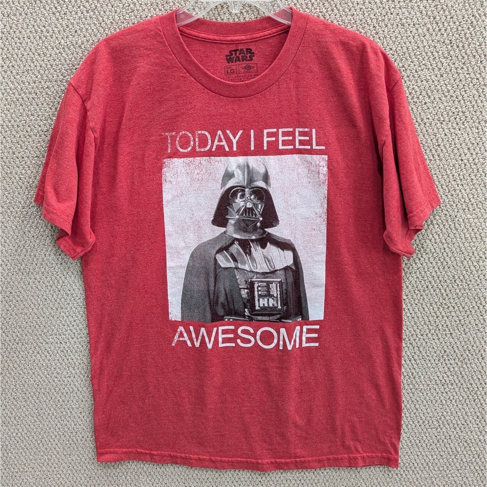 Star Wars‎ T-shirt Darth Vader "Today I Feel Awesome" Heather Red Size Large